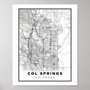 Karte von Colorado Springs Poster