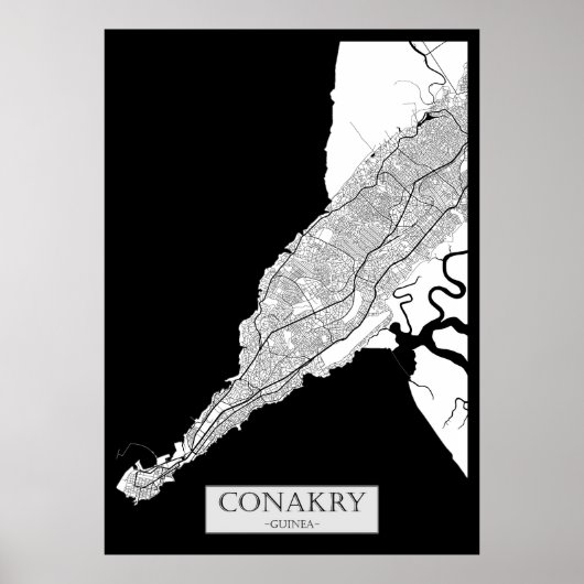 Karte von Conakry Guinea Poster (Vorne)