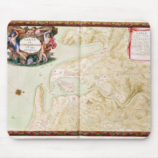 Karte von Concarneau Mousepad (Vorne)