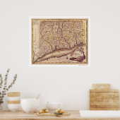 Karte von Connecticut nach Kai 1795 Poster (Küche)