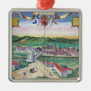 Karte von Cordoba, von "Civitates Orbis Terrarum" Ornament Aus Metall