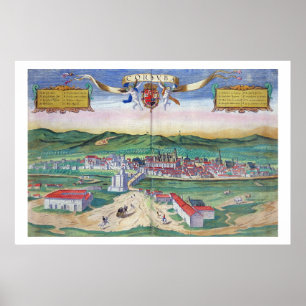Karte von Cordoba, von "Civitates Orbis Terrarum" Poster