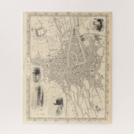 Karte von Cork, Irland Puzzle (Vertikal)