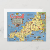 Karte von Cornwall, England (Vorne/Hinten)