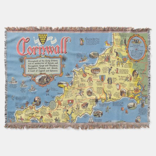 Karte von Cornwall, England Decke (Vorderseite)