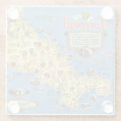 Karte von Cornwall, England Glasuntersetzer (Rückseite)