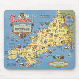 Karte von Cornwall, England Mousepad