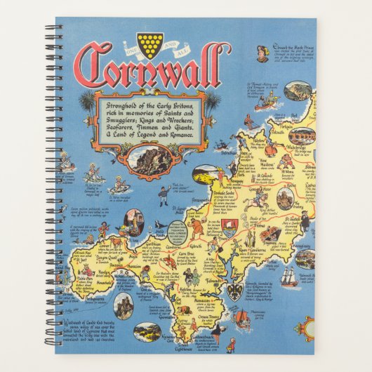 Karte von Cornwall, England Planer (Vorderseite)