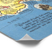 Karte von Cornwall, England Poster (Ecke)