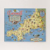 Karte von Cornwall, England Puzzle (Horizontal)