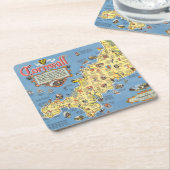 Karte von Cornwall, England Rechteckiger Pappuntersetzer (angewinkelt)