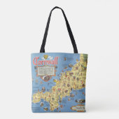 Karte von Cornwall, England Tasche (Rückseite)