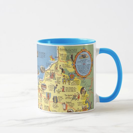 Karte von Cornwall, England Tasse (Rechts)