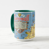 Karte von Cornwall, England Tasse (Vorderseite Links)