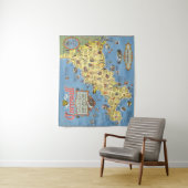 Karte von Cornwall, England Wandteppich (Beispiel)