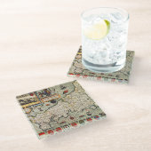 Karte von Cornwall Glasuntersetzer (Schrägansicht)