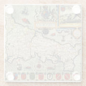 Karte von Cornwall Glasuntersetzer (Rückseite)