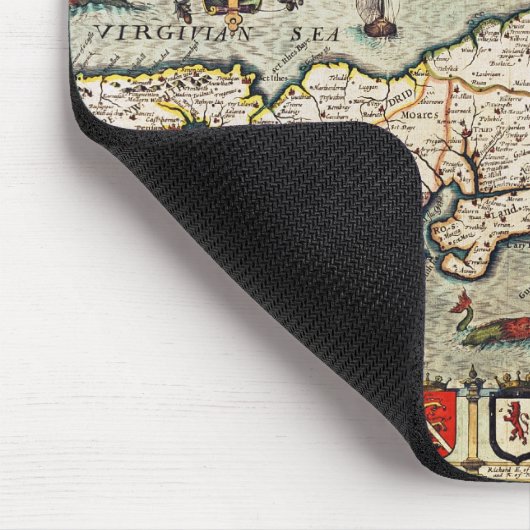 Karte von Cornwall Mousepad (Ecke)