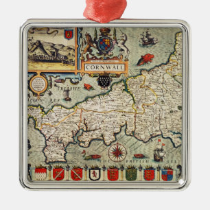Karte von Cornwall Ornament Aus Metall