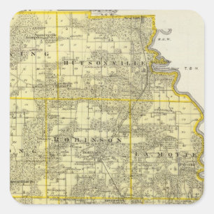 Karte von Crawford County, Robinson Quadratischer Aufkleber