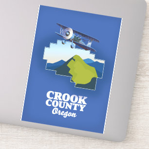 Karte von Crook County Oregon Aufkleber