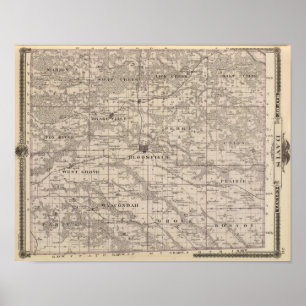 Karte von Davis County, Staat von Iowa Poster