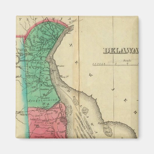 Karte von Delaware Magnet (Vorne)