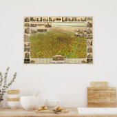 Karte von Denver, Vogelperspektive, 1908 Poster (Küche)