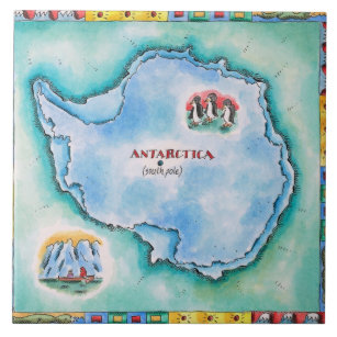 Karte von der Antarktis Fliese