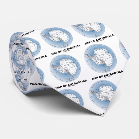 Karte von der Antarktis (Geografie) Krawatte (Gerollt)