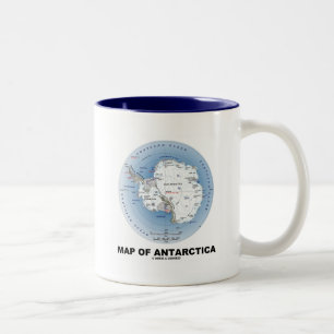 Karte von der Antarktis (Geografie) Zweifarbige Tasse