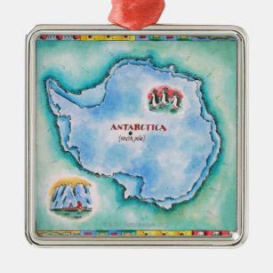 Karte von der Antarktis Ornament Aus Metall