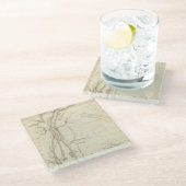 Karte von Detroit River Glasuntersetzer (Schrägansicht)