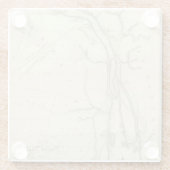 Karte von Detroit River Glasuntersetzer (Rückseite)