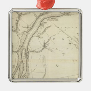 Karte von Detroit River Ornament Aus Metall