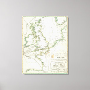 Karte von deutschen Meeren Leinwanddruck