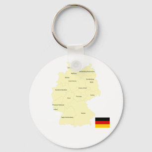 Karte von Deutschland mit Bundesländern und Haupts Schlüsselanhänger