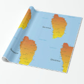 Karte von Dominica Geschenkpapier (Ungerollt)