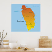 Karte von Dominica Poster (Küche)