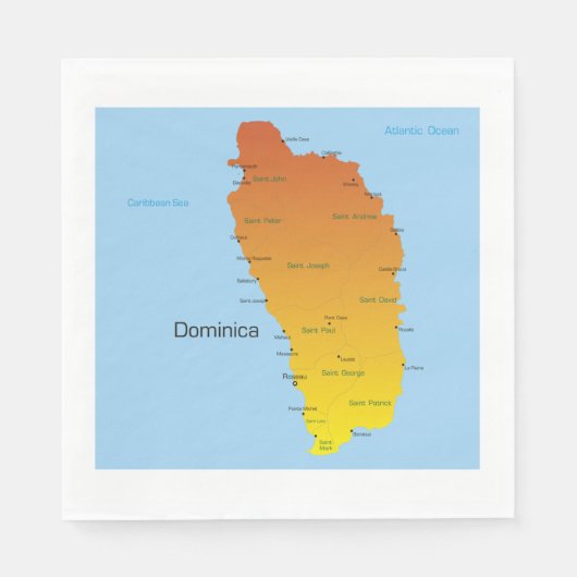 Karte von Dominica Serviette (Vorderseite)