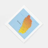 Karte von Dominica Serviette (Ecke)