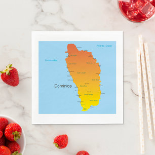 Karte von Dominica Serviette