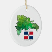 Karte von Dominikanischer Republik Keramikornament (Rechts)