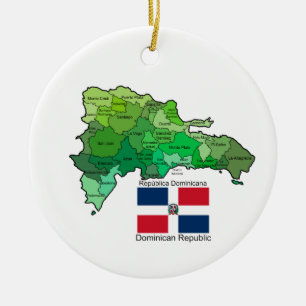 Karte von Dominikanischer Republik Keramikornament