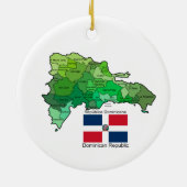 Karte von Dominikanischer Republik Keramikornament (Hinten)