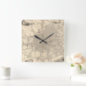 Karte von Dublin, Irland Quadratische Wanduhr (Zuhause)