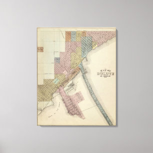 Karte von Duluth, St. Louis Landkreis, Minnesota Leinwanddruck