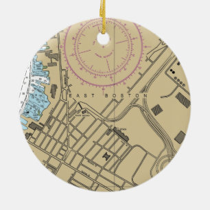 Karte von East Boston MA Keramik Ornament