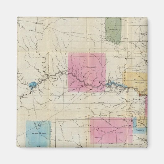 Karte von Eastern Kansas Magnet (Vorne)