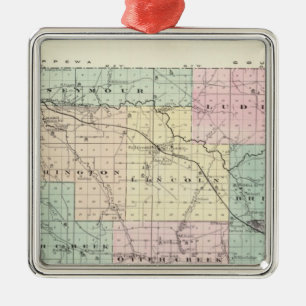 Karte von Eau Claire County, Staat von Wisconsin Ornament Aus Metall